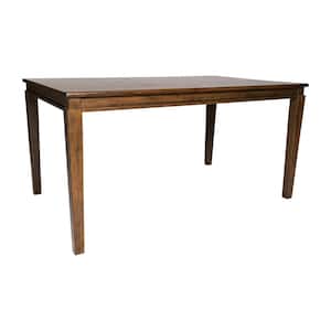 Traditional Brown Matte Wood 36.25 in. 4 Legs Dining Table Seats 6