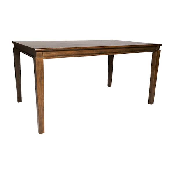 TAYLOR + LOGAN Brown Matte Wood 36.25 in. 4 Legs Dining Table Seats 6