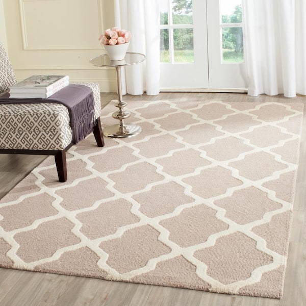 Cambridge Beige/Ivory 9 ft. x 12 ft. Geometric Trellis Area Rug