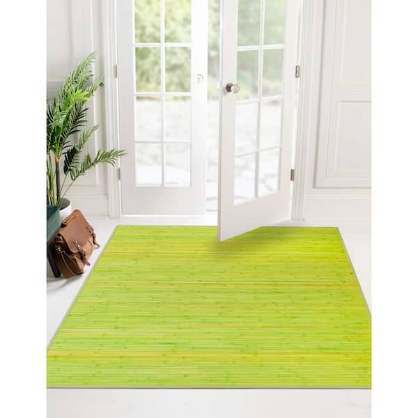Bamboo Zhuzi Green 5 ft. x 5 ft. Square Area Rug