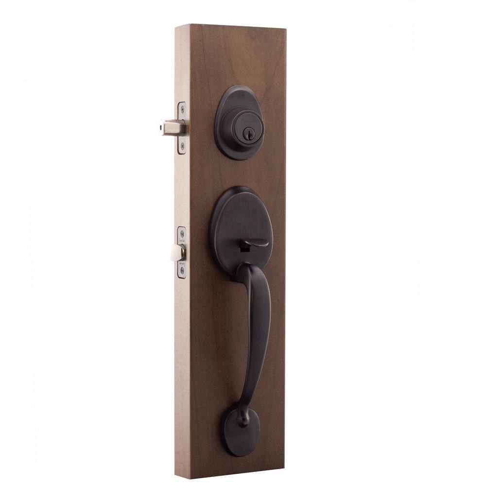 Tuscan Bronze Right-Handed Modern Door Handleset with Deadbolt