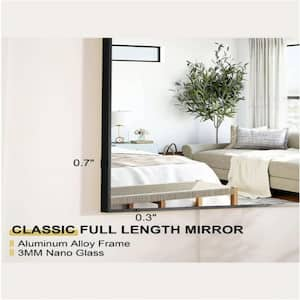 Black Frame 18 in. W x 58 in. H Rectangular Metal Full Length Mirror