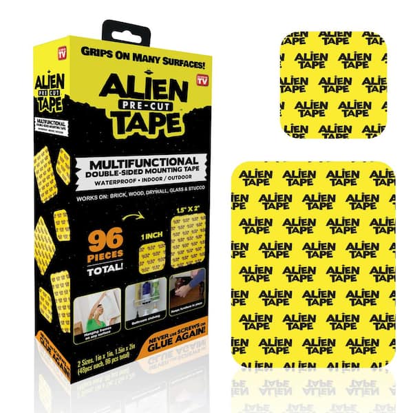 As Seen on TV Alien Pre-Cut Tape 96-Pieces, 2 Sizes Multi-Functional Reusable Double-Sided Tape