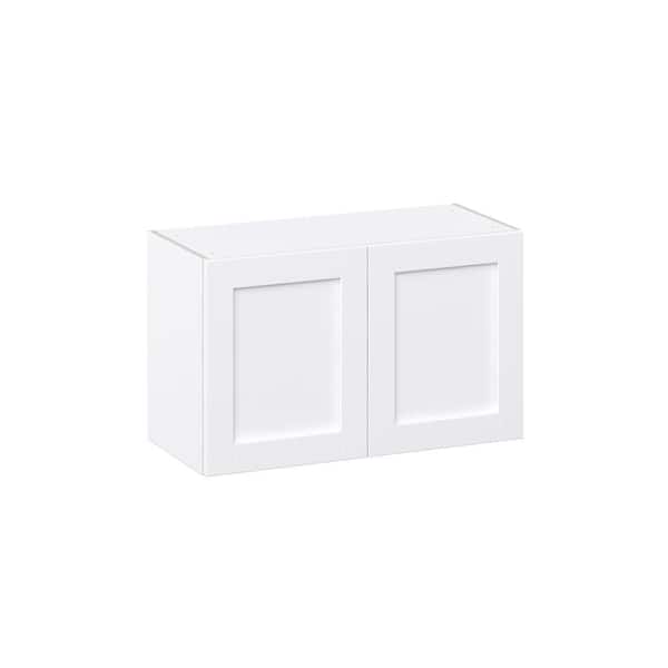 J COLLECTION Milton 33 in. W x 14 in. D x 20 in. H Assembled Shaker Wall Bridge Kitchen Cabinet in Bright White