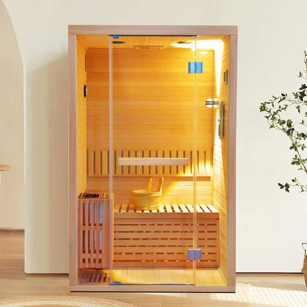 Moray Traditional 2-Person Indoor Fir Steam Electric Wet/Dry Sauna with 1 240V Metal Stove, 1 LED Wall Light price history on PriceWatchPro