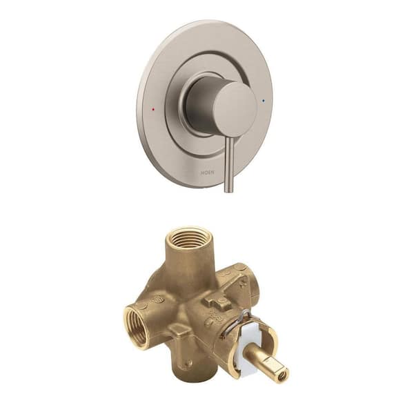 Align Brushed Nickel Posi-Temp Valve Trim Kit and Brass Rough-In Posi-Temp Valve Combo