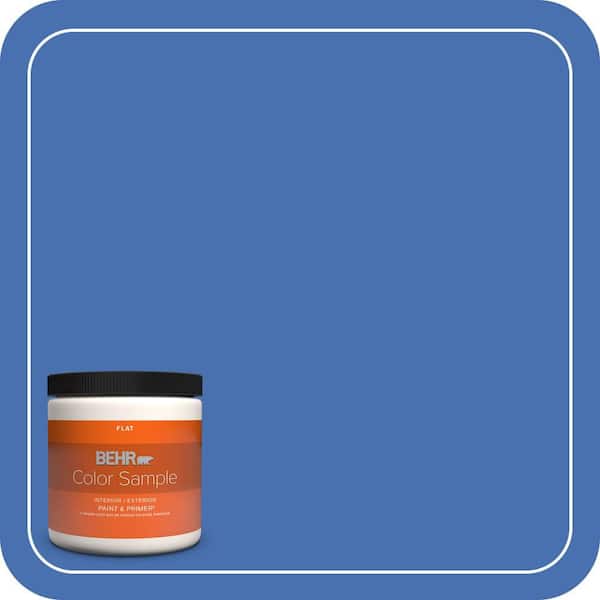 BEHR PREMIUM PLUS 8 oz. Home Decorators Collection #HDC-SM16-07 Croquet Blue Flat Interior/Exterior Paint & Primer Color Sample