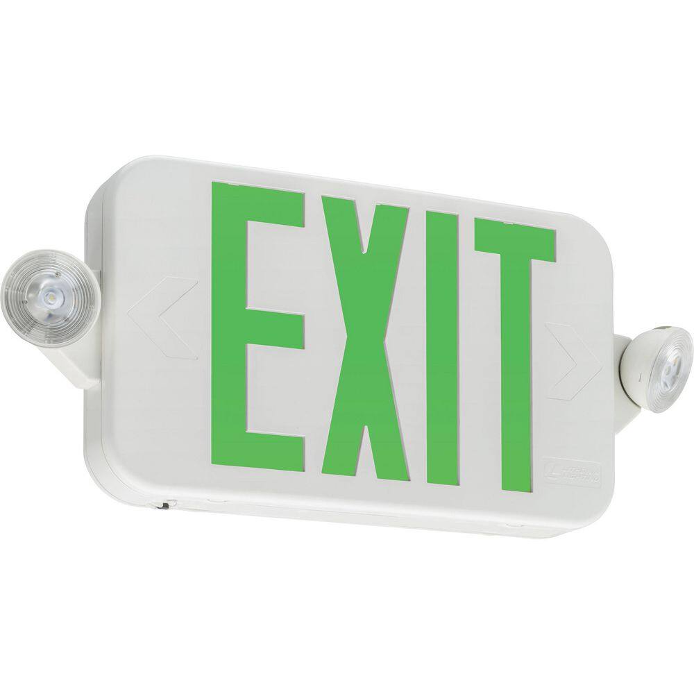 White LED Emergency Exit Sign with Lights