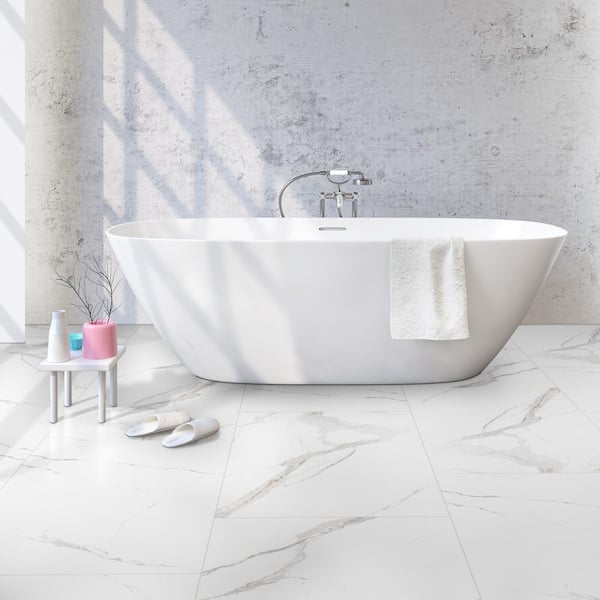 Ader Tegal 24 in. x 48 in. Matte Porcelain Marble Look Floor and Wall Tile (16 sq. ft./Case)