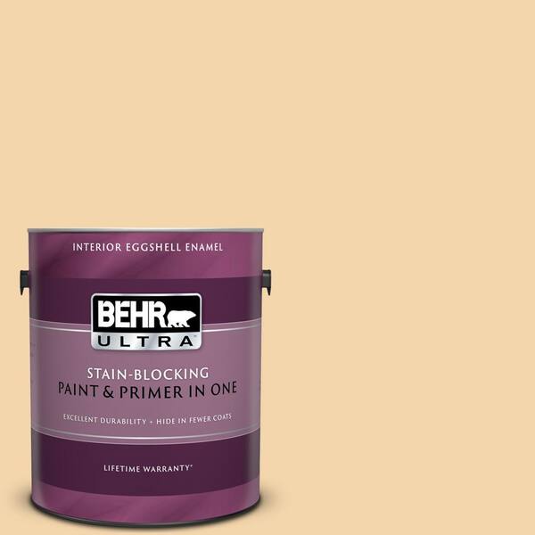 BEHR ULTRA 1 gal. #UL150-12 Pale Honey Eggshell Enamel Interior Paint and Primer in One