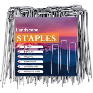 120-Pack 6 in. Galvanized Garden Stakes for Landscaping and Weed Barrier Securing