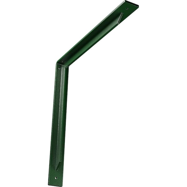 Ekena Millwork 2 in. x 18 in. x 18 in. Steel Hammered Deep Green Stockport Bracket