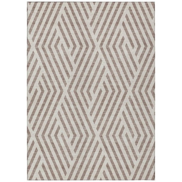 Chantille ACN550 Taupe 3 ft. x 5 ft. Machine Washable Indoor/Outdoor Geometric Area Rug