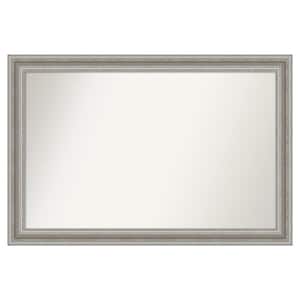 Parlor Silver 51.5 in. x 34.5 in. Cusom Non-Beveled Framed Bathroom Vanity Wall Mirror