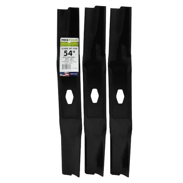 MaxPower's 561420B 3 Blades Set for 54" MTD, Cub Cadet, Troy-Bilt Mowers, Replaces OEM numbers 742P05086, 742-05086