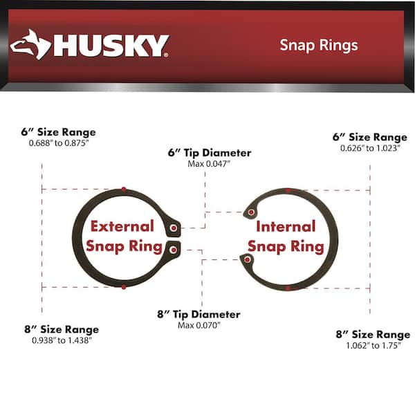 6 in. and 8 in. Snap Ring Pliers with Cushion Grip (2-Pack)