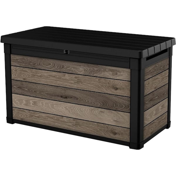 Unbranded 100 Gal. Walnut Resin Deck Box with Handles