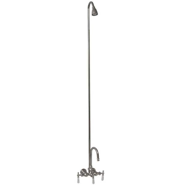 Barclay Products 3-Handle Claw Foot Tub Faucet without Hand Shower with Riser in Chrome