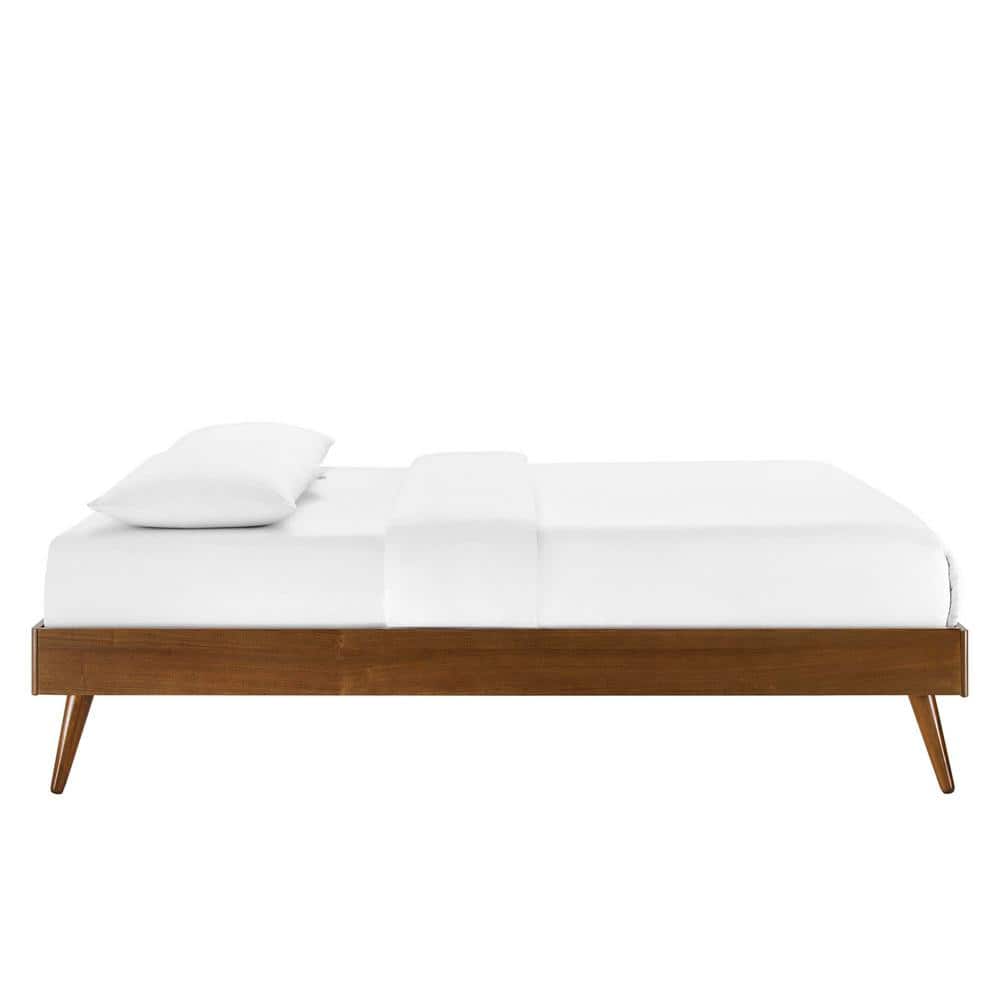 Margo Mid-Century Walnut Full Platform Bed with Headboard