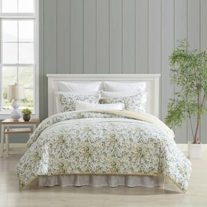 Country Meadow 3-Piece Gold/Cream 100% Cotton King Comforter Set