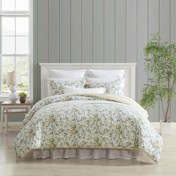 Country Meadow 3-Piece Gold/Cream 100% Cotton King Comforter Set