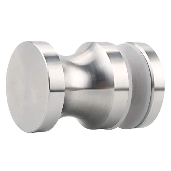 1.2 in. Shower Door Knob, Brushed Nickel SUS304 Stainless Steel Single Side Glass Door Handle for Bathroom (1-Pair)