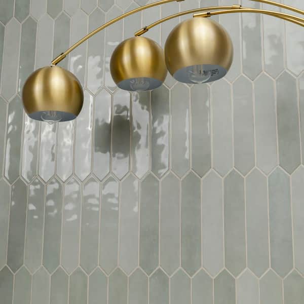 Lakeview Jade Glossy Jade Ceramic Picket Tile 2.5 in. x 13 in., Wall (12.21 sq. ft./Case)