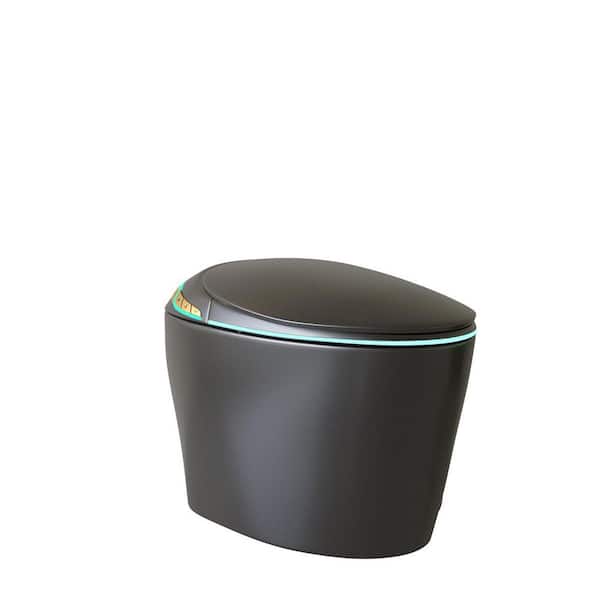 Elongated Bidet Toilet 1.28 GPF in Grey with Heated Seat, Auto Open/Close, Foot Sensor, Warm Water and Dryer