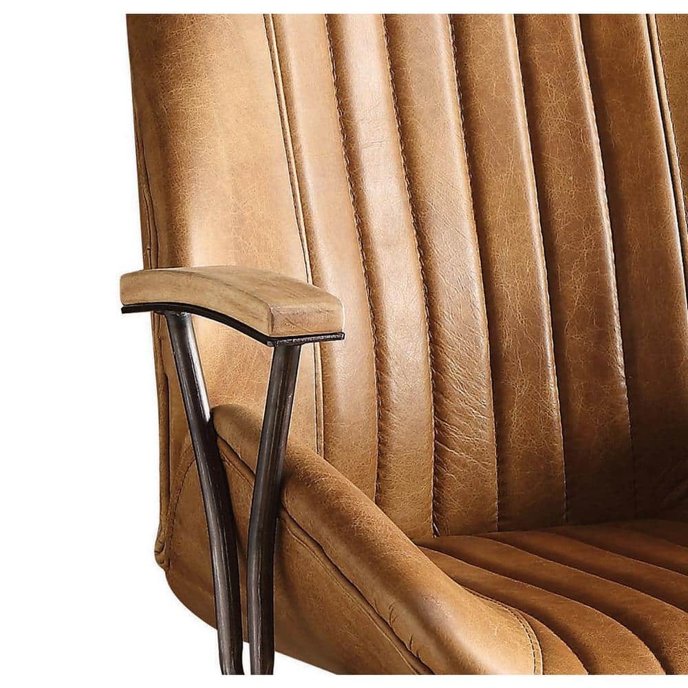 Hamilton 42'' Coffee Top Grain Leather Swivel Executive Chair
