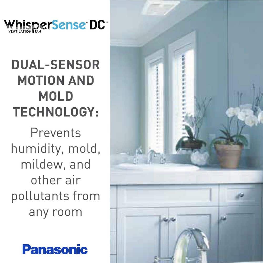 WhisperSense White Ceiling Mount Ventilation Fan with Dual Sensor