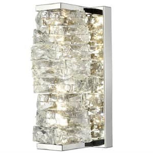4.7 in. 1-Light Chrome Modern Wall Sconce with Standard Shade
