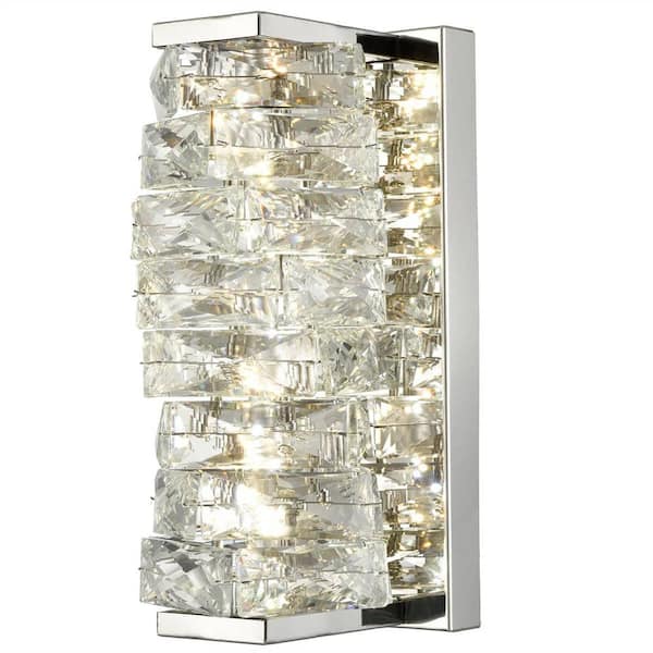 CLAXY 4.7 in. 1-Light Chrome Modern Wall Sconce with Standard Shade