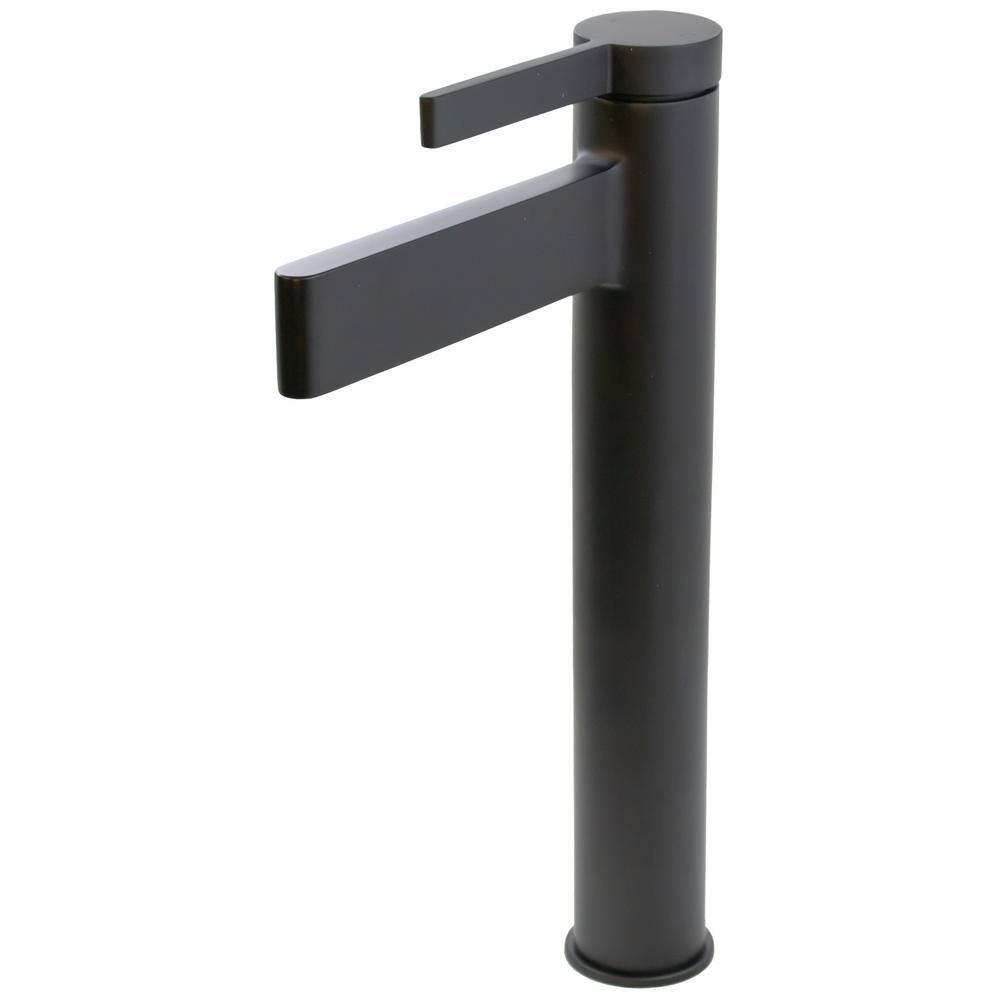 Matte Black Solid Brass Single Handle Vessel Sink Faucet