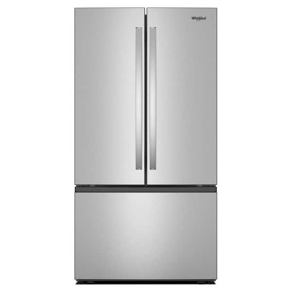 Whirlpool 25.2-cu ft 3-Door 36-in French Door Refrigerator with Ice Maker and Interior Water Dispenser - Fingerprint Resistant Stainless Steel
