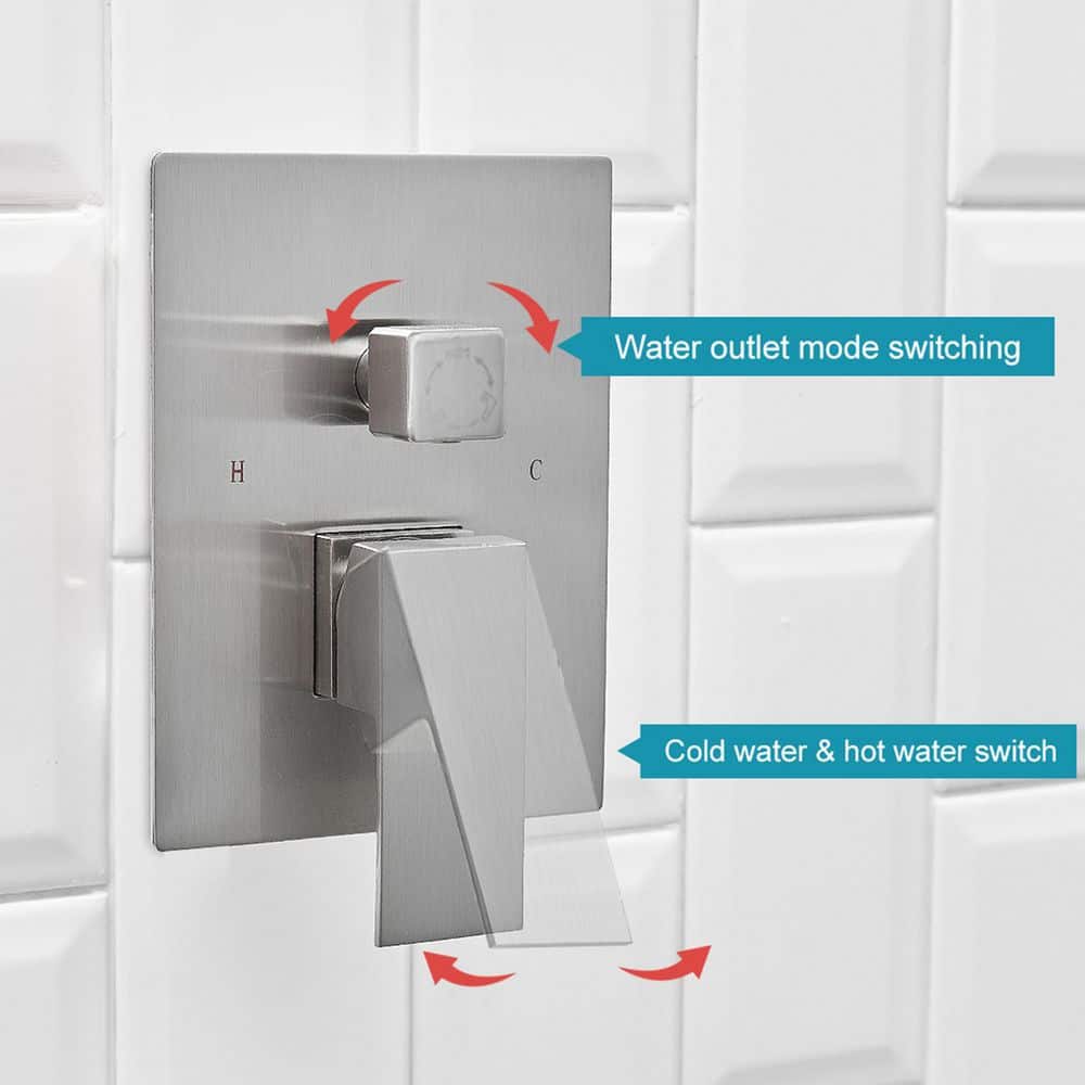Brushed Nickel 10-Inch Rain Shower System with Handheld and Valve