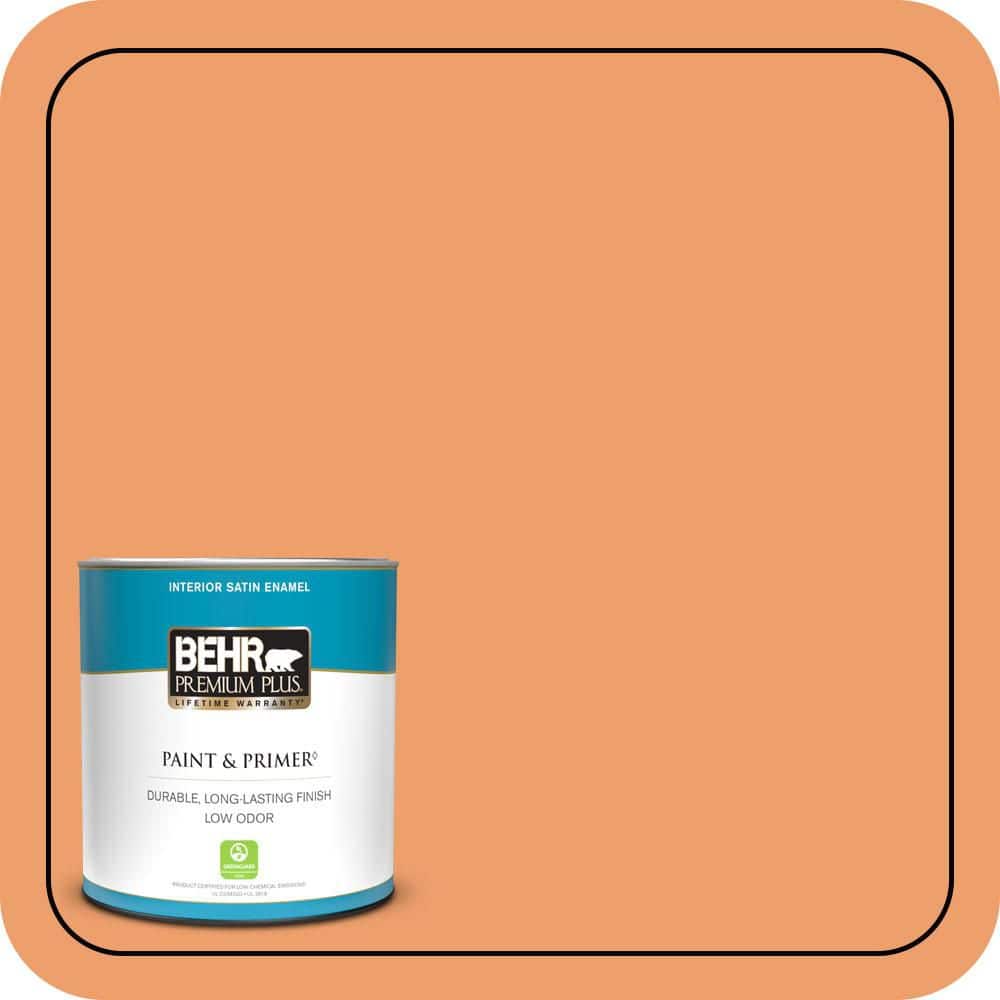 1 qt. #250D-5 Florida Mango Satin Enamel Low Odor Interior Paint & Primer price history on PriceWatchPro