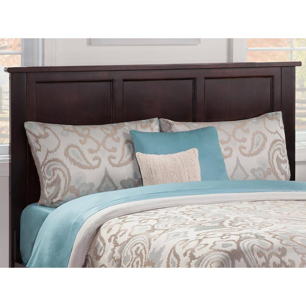 Madison Espresso King Solid Wood Platform Bed with Headboard