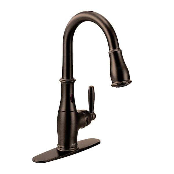 MOEN Brantford Single-Handle Pull-Down Sprayer Touchless Kitchen Faucet with MotionSense and Reflex in Oil Rubbed Bronze