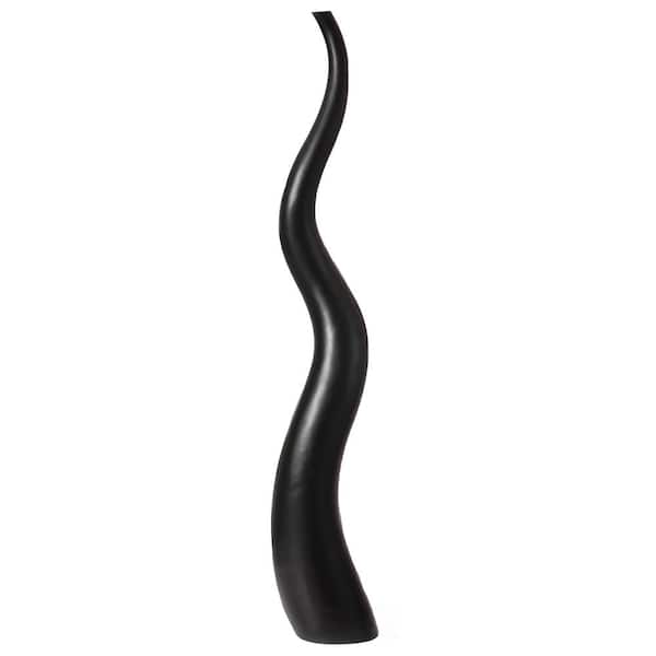 Uniquewise 62 in. Ceramic Black All Animal Horn Shape Floor Vase for Entryway Dining or Living Room