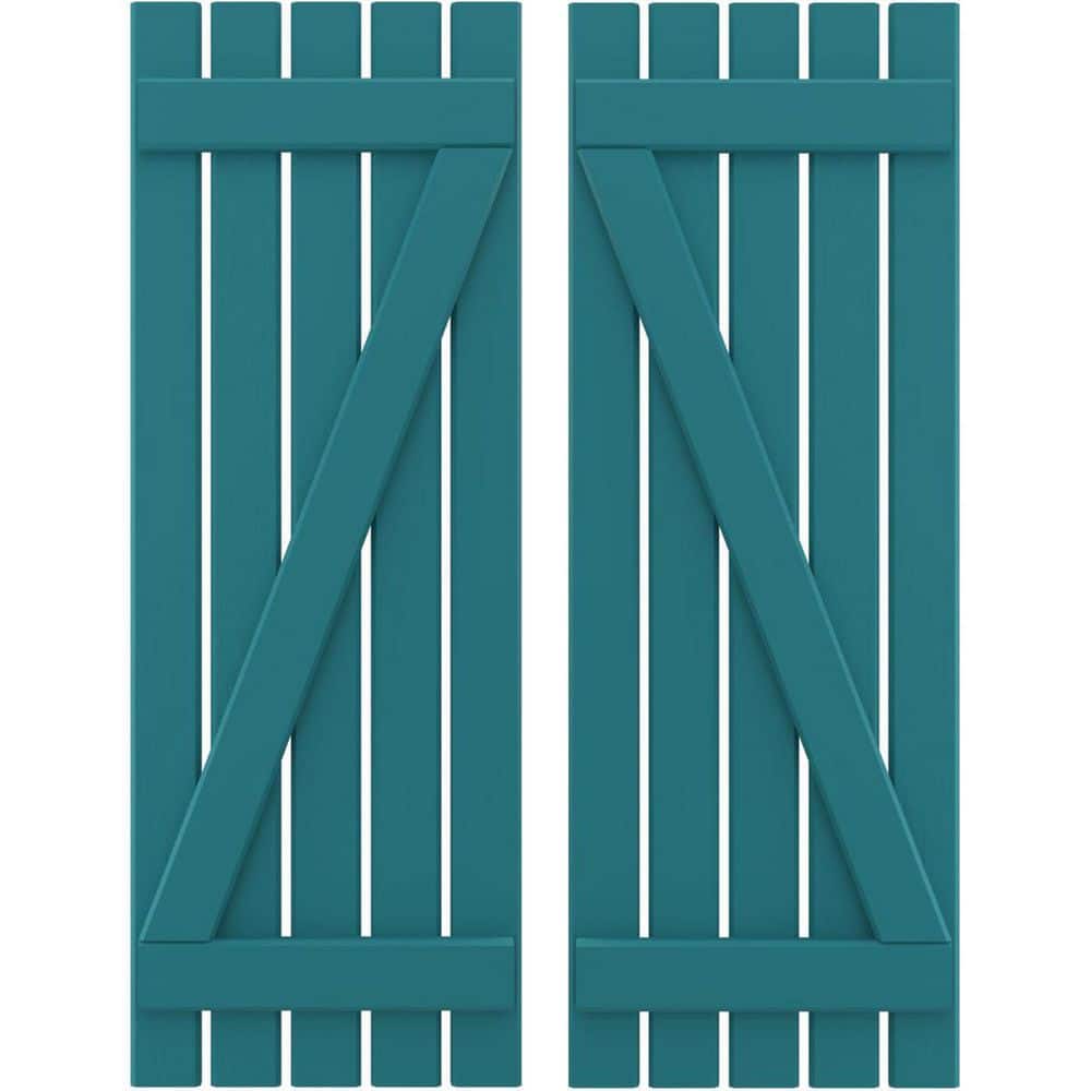 19-1/2 in. W x 67 in. H Americraft 5 Board Exterior Real Wood Spaced Board and Batten Shutters with Z-Bar Antigua price history on PriceWatchPro