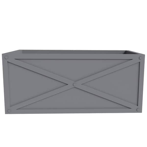 Leisuremod Bonsai 13 in. High Fiberstone Rectangular Planter Weather-Resistant Indoor and Outdoor 30 in. Wide Grey