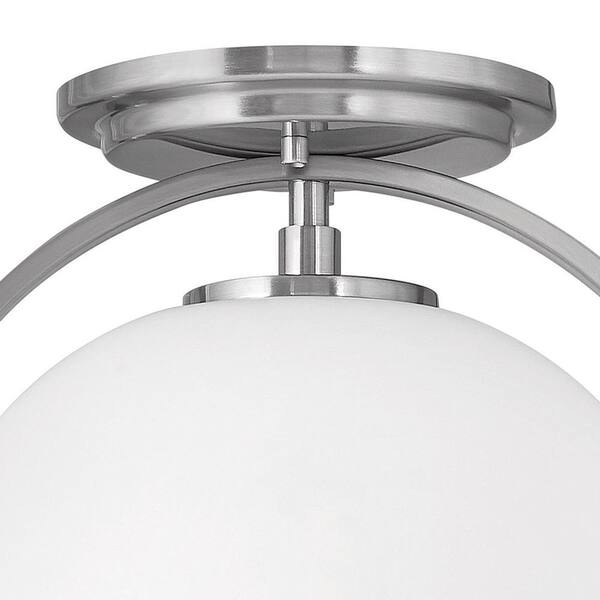 HINKLEY - Somerset 11.5 In. 1-Light Brushed Nickel Semi- Flush Mount