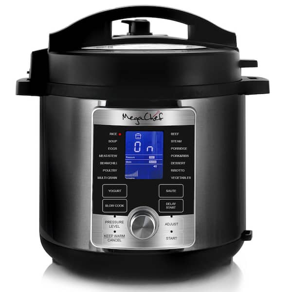 MegaChef 6 Qt. Stainless Steel Electric Pressure Cooker with