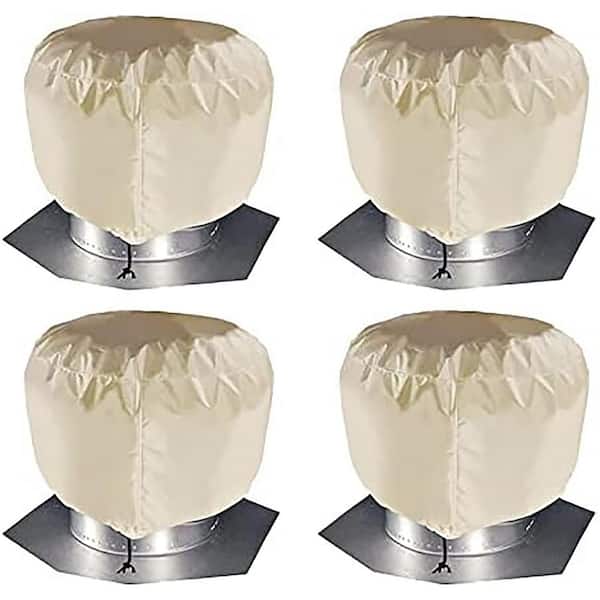 Turbine Roof Vent Cover 20 x 20 Inch Waterproof Oxford Cloth Silver Coating Dustproof 4 Pack Ventilator Shield PVC