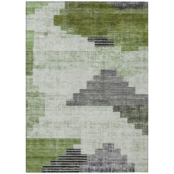Chantille Machine Washable Indoor/Outdoor Abstract ACN1829 Fern 9 ft. x 12 ft. Accent Rug