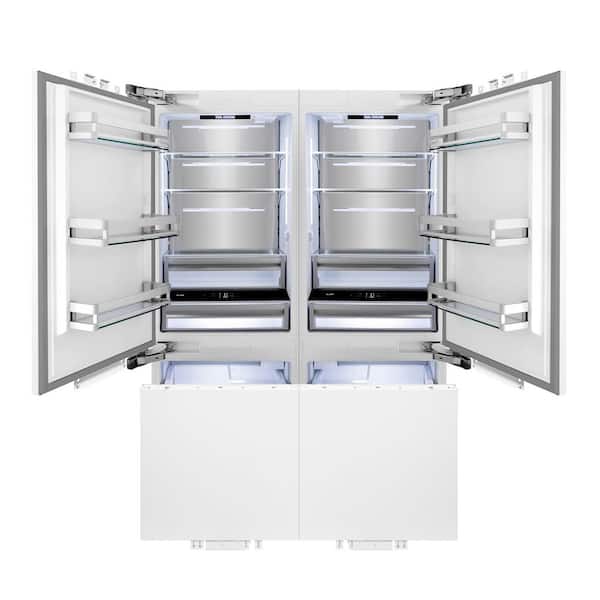 Autograph Edition 60 in. 4-Door Panel Ready French Door Refrigerator w/ Ice, Water Dispenser and Champagne Bronze Handle