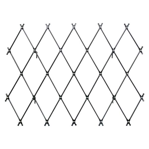 43 in. Tall, Graphite Powder Coat Finish, Traditional Wall Mounted Lattice Garden Trellis