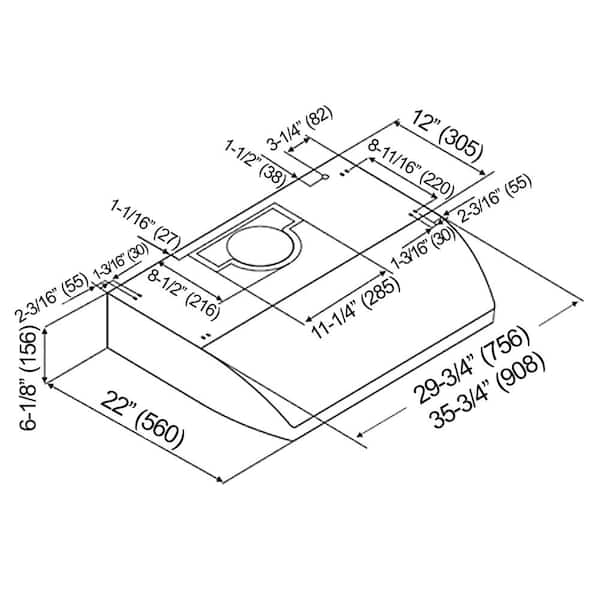 KOBE Range Hoods KOBE 36 in. 680 CFM Under Cabinet Range Hood in