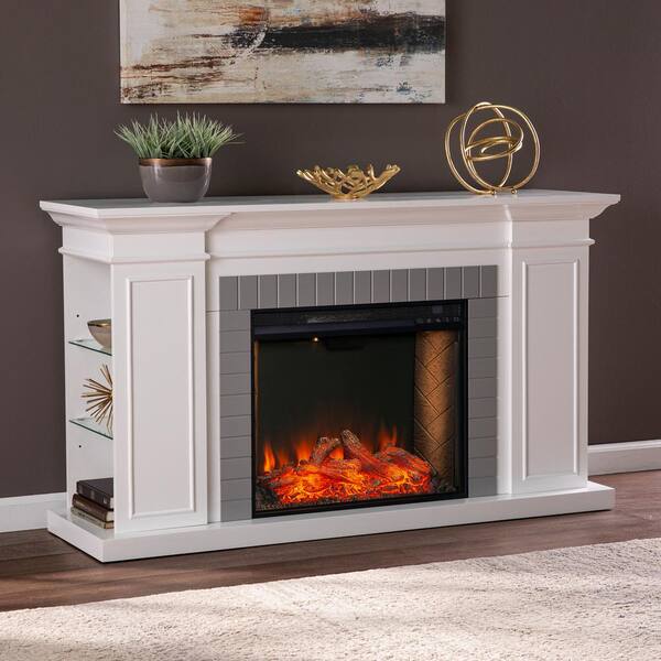 Southern Enterprises Temma 23 in. Smart Electric Fireplace in White  HD054049 - The Home Depot