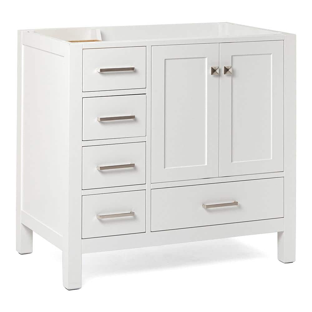 Cambridge 36" White Solid Wood Freestanding Bathroom Vanity Cabinet
